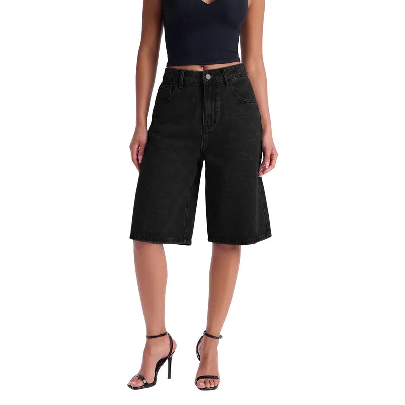 Women's Jorts Mid-Low Waisted Baggy Jeans