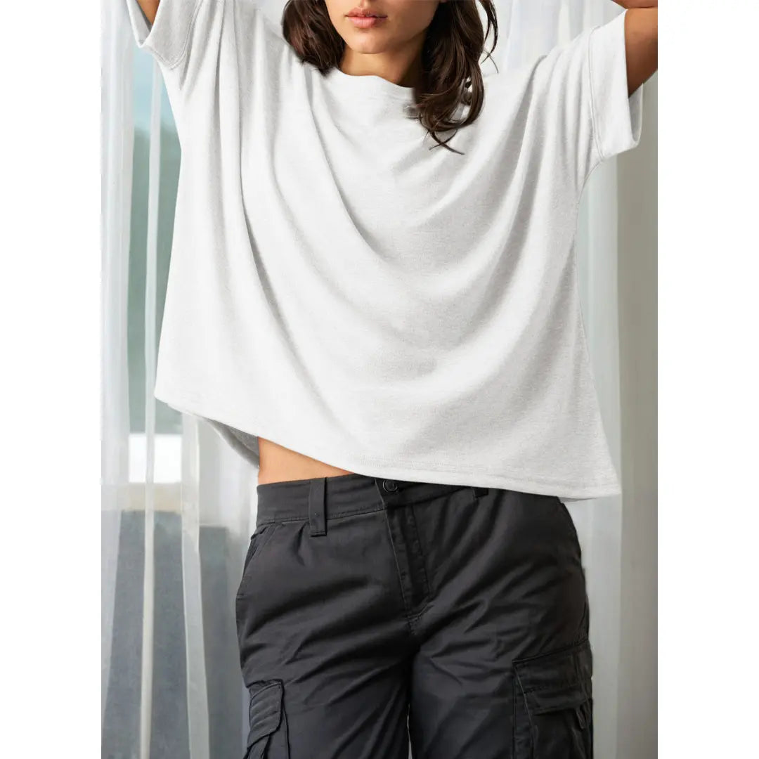Women's Loose Oversized Basic Tee - Comfortable Fit