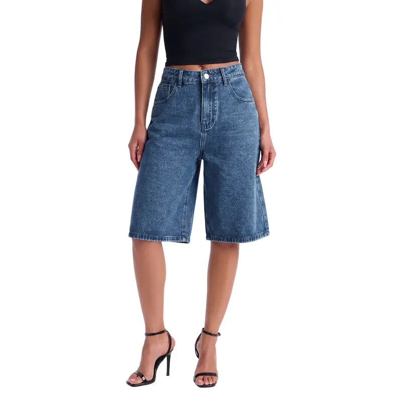 Women's Jorts Mid-Low Waisted Baggy Jeans