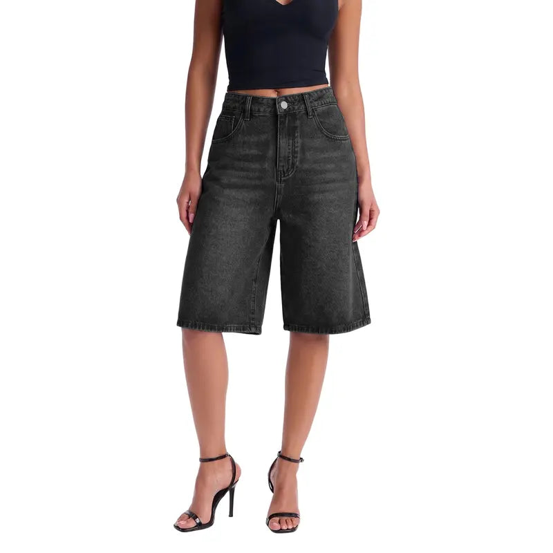 Women's Jorts Mid-Low Waisted Baggy Jeans
