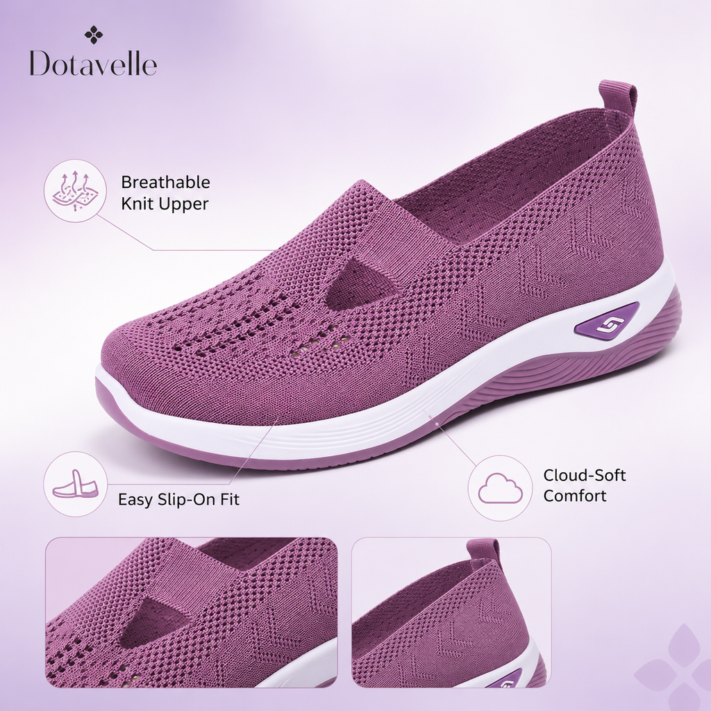 Dotavelle Women's Breathable Knit Arch Support Comfort Walking Shoes