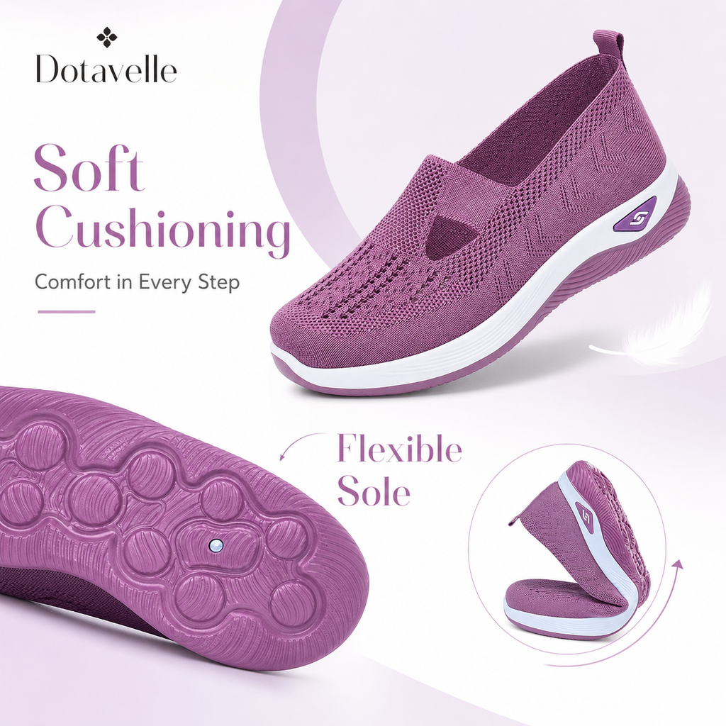 Dotavelle Women's Breathable Knit Arch Support Comfort Walking Shoes
