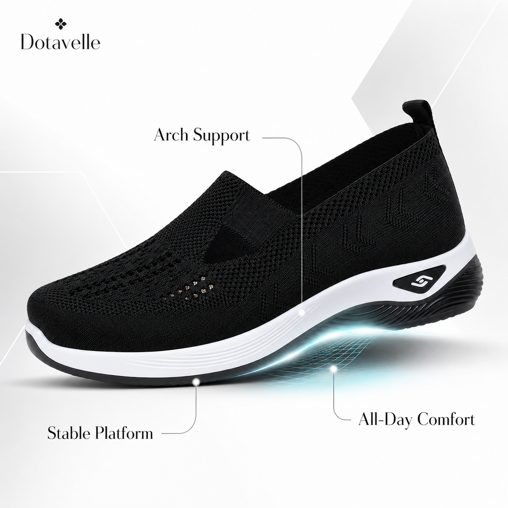 Dotavelle Women's Breathable Knit Arch Support Comfort Walking Shoes
