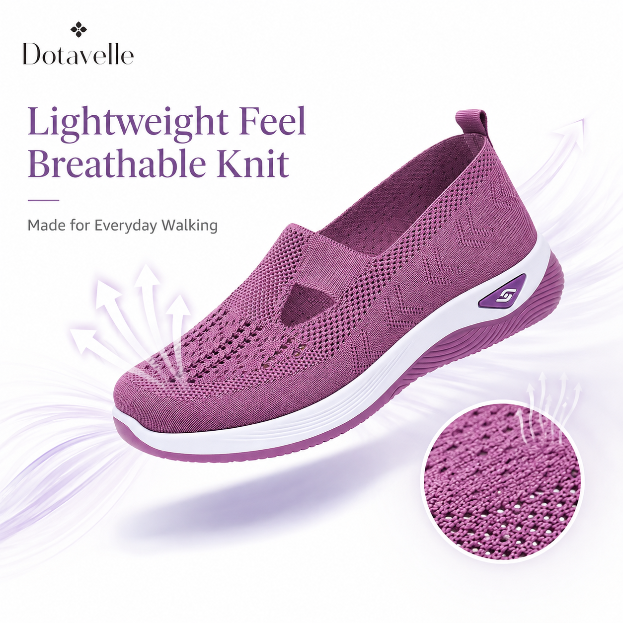Dotavelle Women's Breathable Knit Arch Support Comfort Walking Shoes
