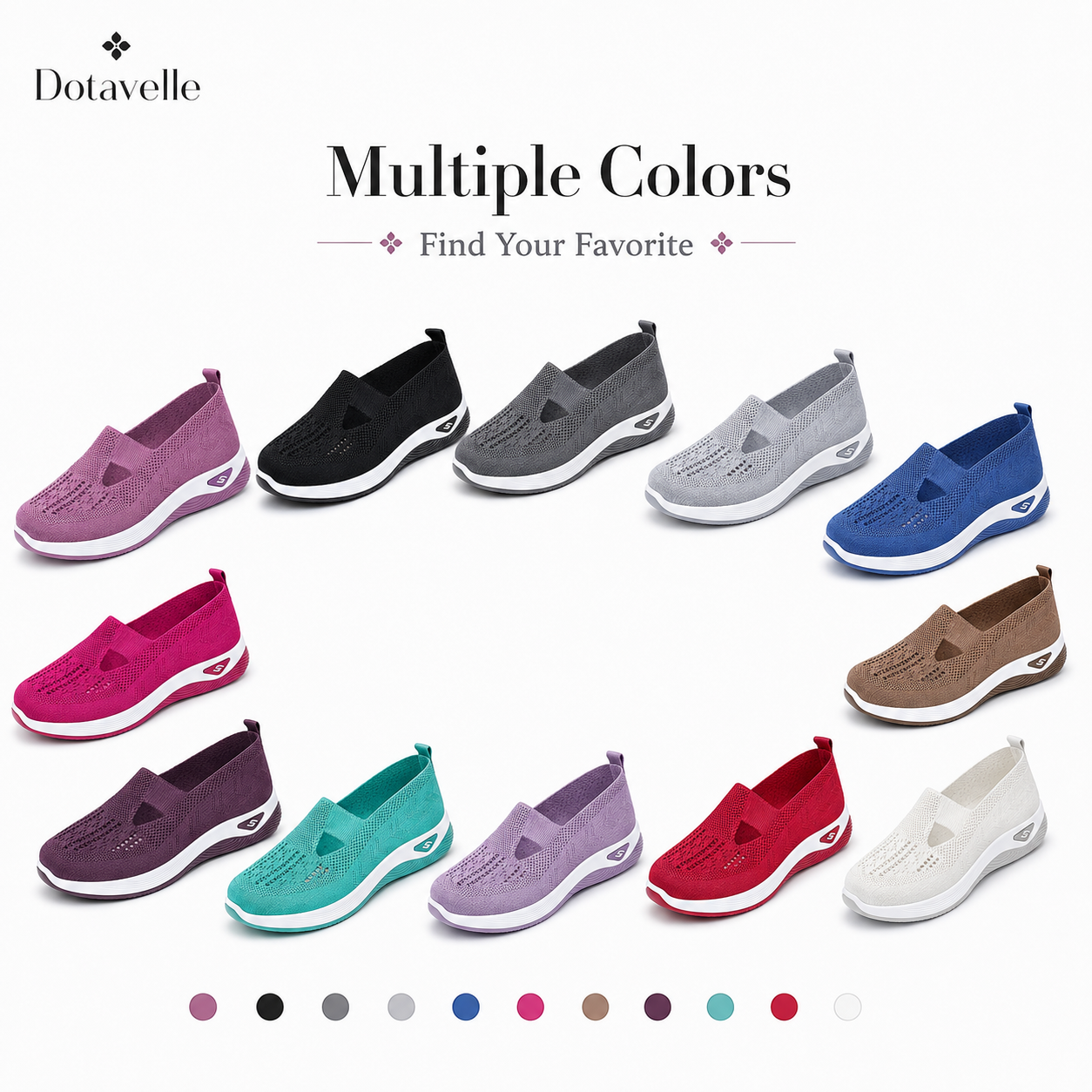 Dotavelle Women's Breathable Knit Arch Support Comfort Walking Shoes