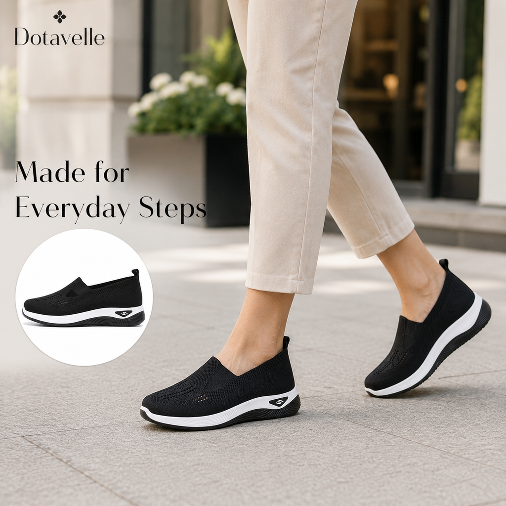 Dotavelle Women's Breathable Knit Arch Support Comfort Walking Shoes