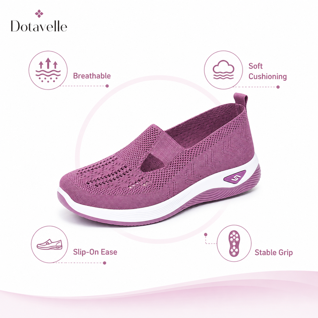 Dotavelle Women's Breathable Knit Arch Support Comfort Walking Shoes