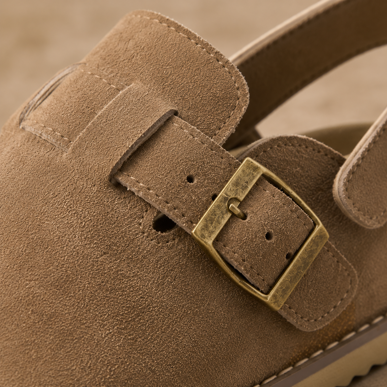 Women’s Genuine Suede Slingback Clogs – Memory Foam Cork Footbed & Adjustable Buckles