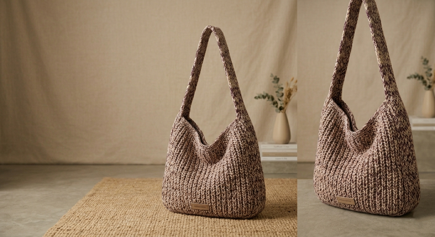 AuraWeave Knit Shoulder Bag