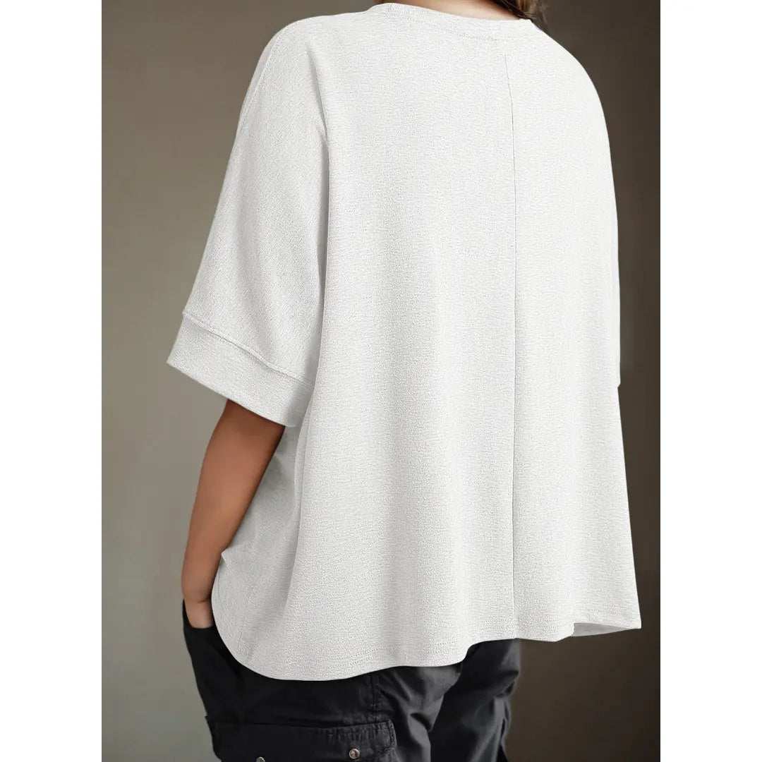 Women's Loose Oversized Basic Tee - Comfortable Fit