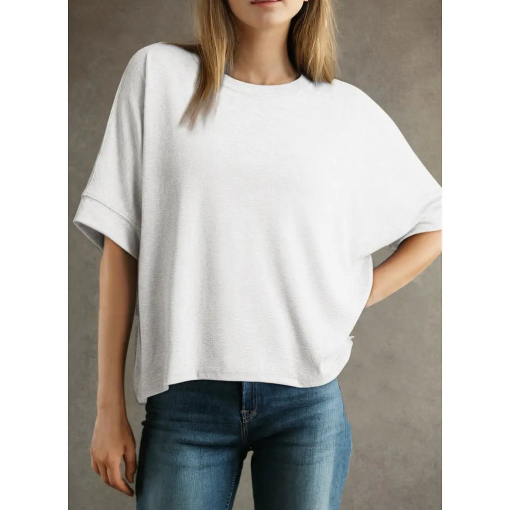 Women's Loose Oversized Basic Tee - Comfortable Fit
