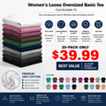 Women's Loose Oversized Basic Tee - Comfortable Fit