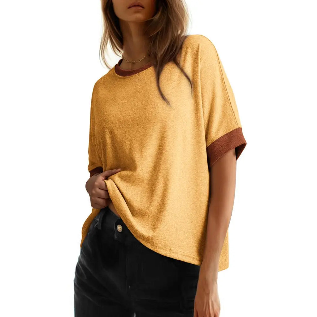 Women's Loose Oversized Basic Tee - Comfortable Fit